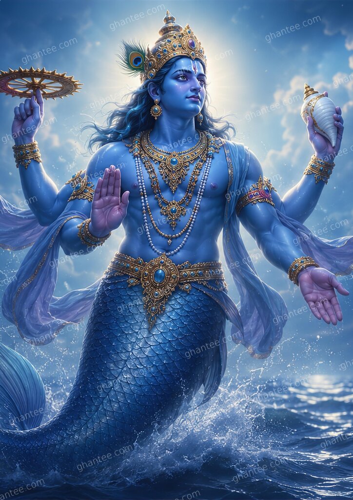 Matsya Avatar Wallpaper HD 4K — A3 Print (Print Ready)