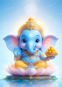 Cute Ganesh Wallpaper — A3 Print (Print Ready)