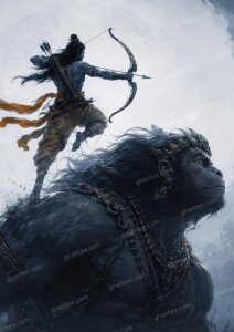 Hanuman Wallpaper 4K — A3 Print (Print Ready)