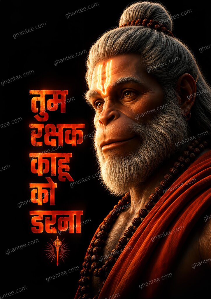 Hanuman Chalisa Quote Wallpaper — A2 Print (Print Ready)