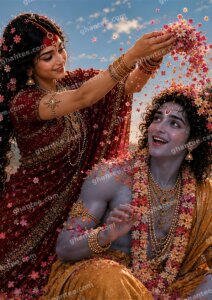 Radha Krishna Wallpaper HD 4K — A2 Print (Print Ready)