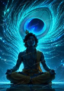 Krishna Mor Pankh Wallpaper HD 4K — A3 Print (Print Ready)