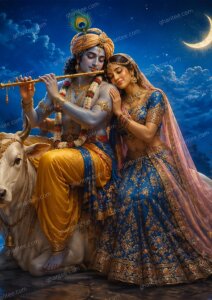 Desktop Wallpaper Radha Krishna — A2 Print (Print Ready)