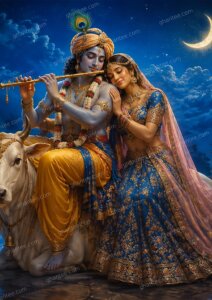 Desktop Wallpaper Radha Krishna — A3 Print (Print Ready)